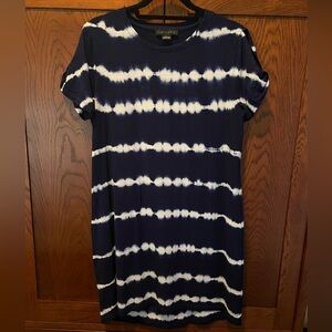 Navy Twist Sleeve T-Shirt Dress